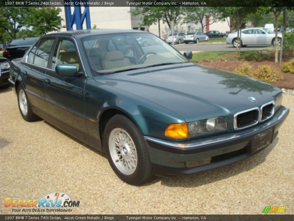 1997 BMW 7 Series 740i Sedan Ascot Green Metallic / Beige Photo #7