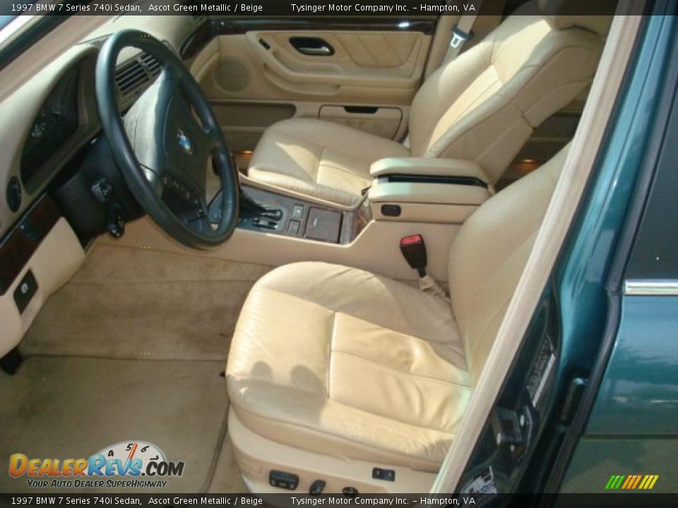 1997 BMW 7 Series 740i Sedan Ascot Green Metallic / Beige Photo #9