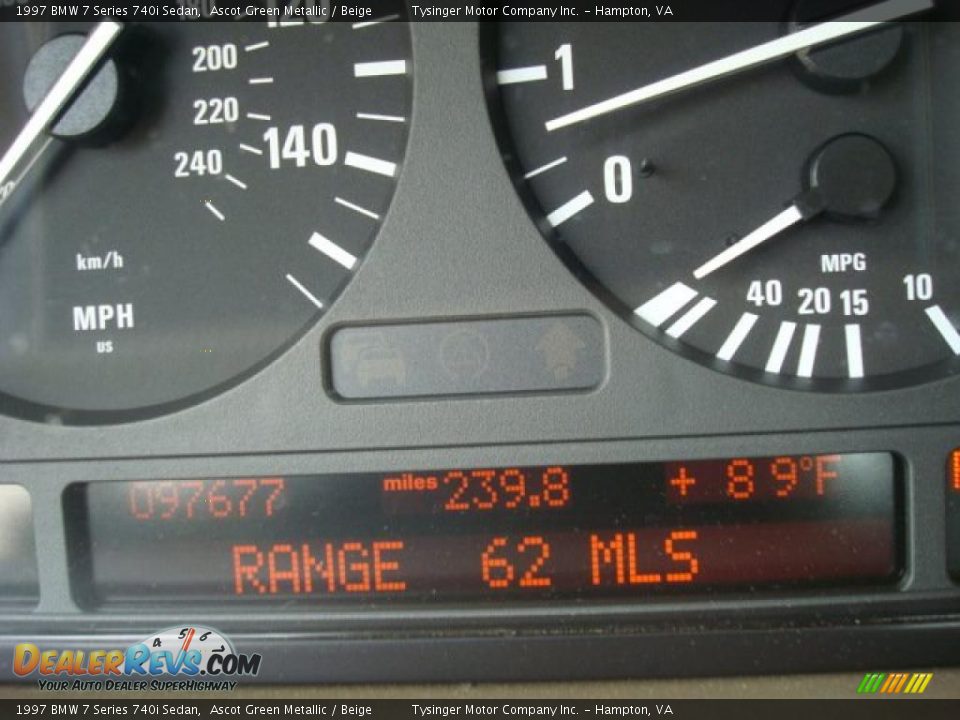 1997 BMW 7 Series 740i Sedan Ascot Green Metallic / Beige Photo #18