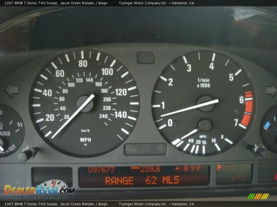 1997 BMW 7 Series 740i Sedan Ascot Green Metallic / Beige Photo #19