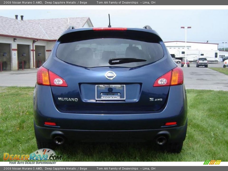 2009 Nissan Murano S AWD Deep Sapphire Metallic / Beige Photo #4