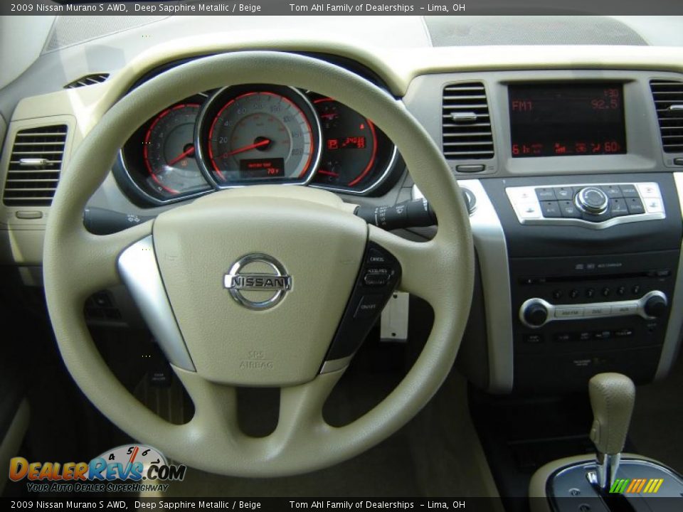 2009 Nissan Murano S AWD Deep Sapphire Metallic / Beige Photo #13
