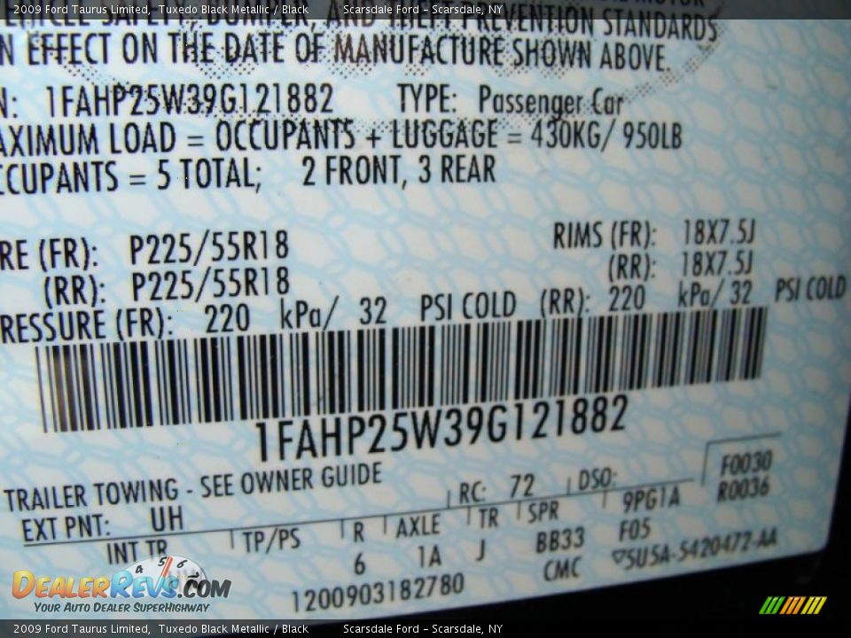 2009 Ford Taurus Limited Tuxedo Black Metallic / Black Photo #28