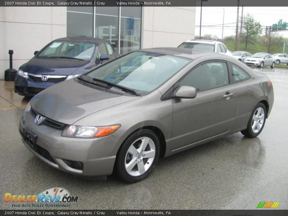 2007 Honda Civic EX Coupe Galaxy Gray Metallic / Gray Photo #2
