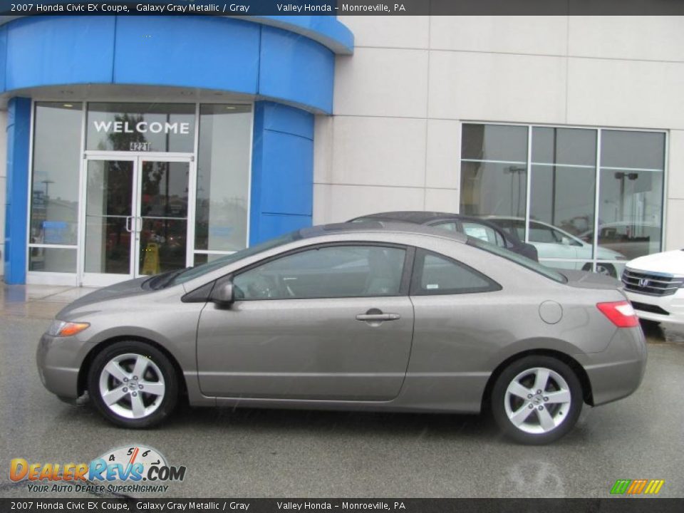 2007 Honda Civic EX Coupe Galaxy Gray Metallic / Gray Photo #3