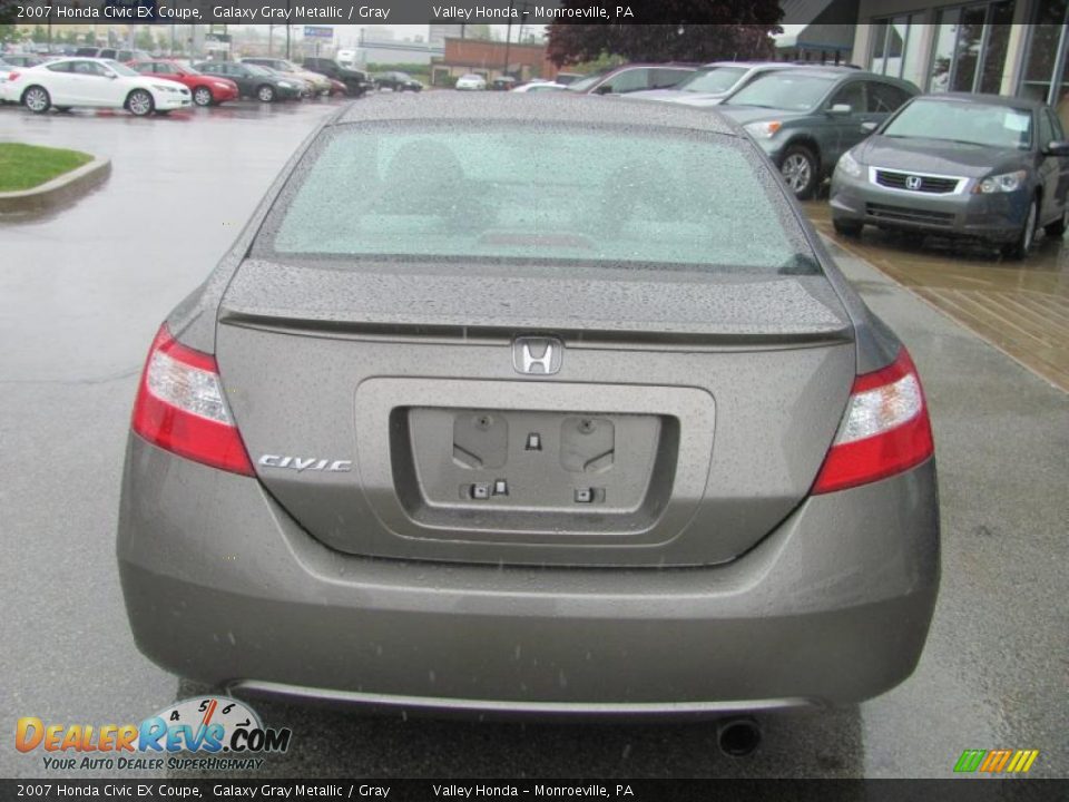 2007 Honda Civic EX Coupe Galaxy Gray Metallic / Gray Photo #5