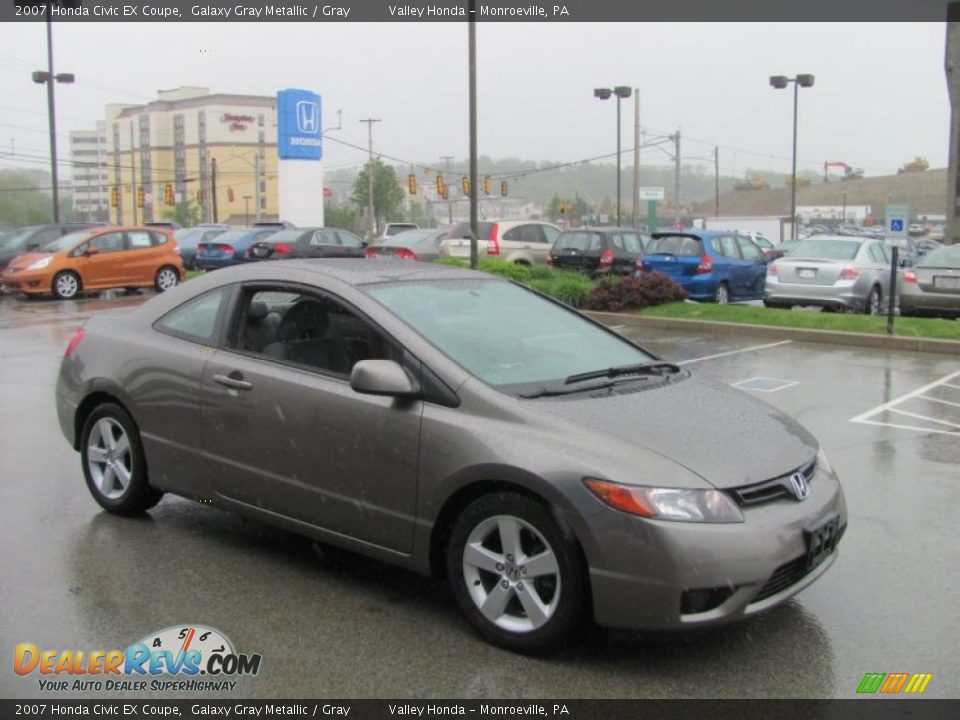 2007 Honda Civic EX Coupe Galaxy Gray Metallic / Gray Photo #6