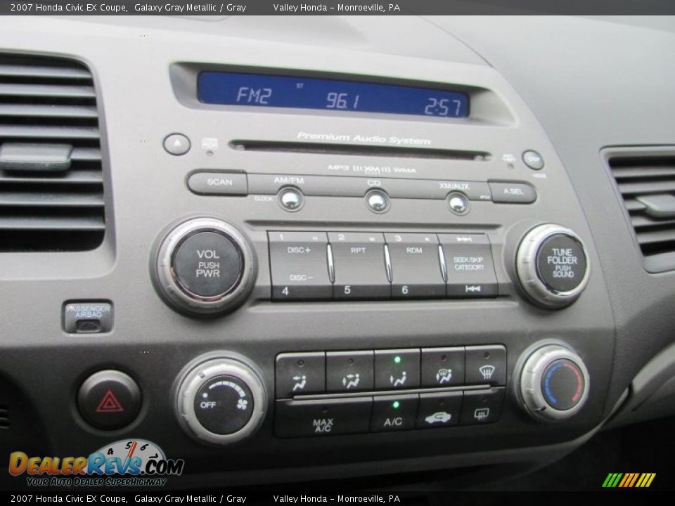 2007 Honda Civic EX Coupe Galaxy Gray Metallic / Gray Photo #10