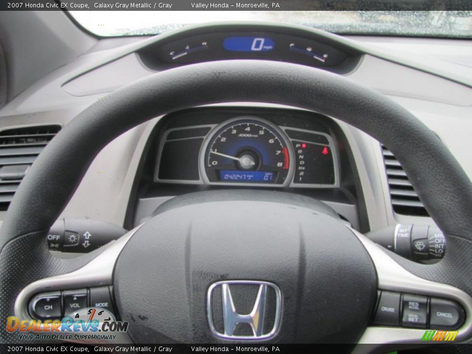 2007 Honda Civic EX Coupe Galaxy Gray Metallic / Gray Photo #12