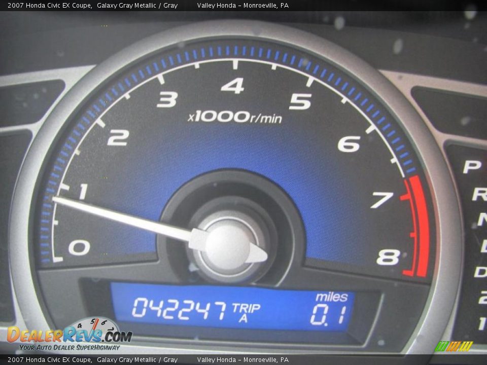 2007 Honda Civic EX Coupe Galaxy Gray Metallic / Gray Photo #15