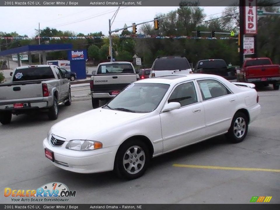 2001 Mazda 626 LX Glacier White / Beige Photo #1