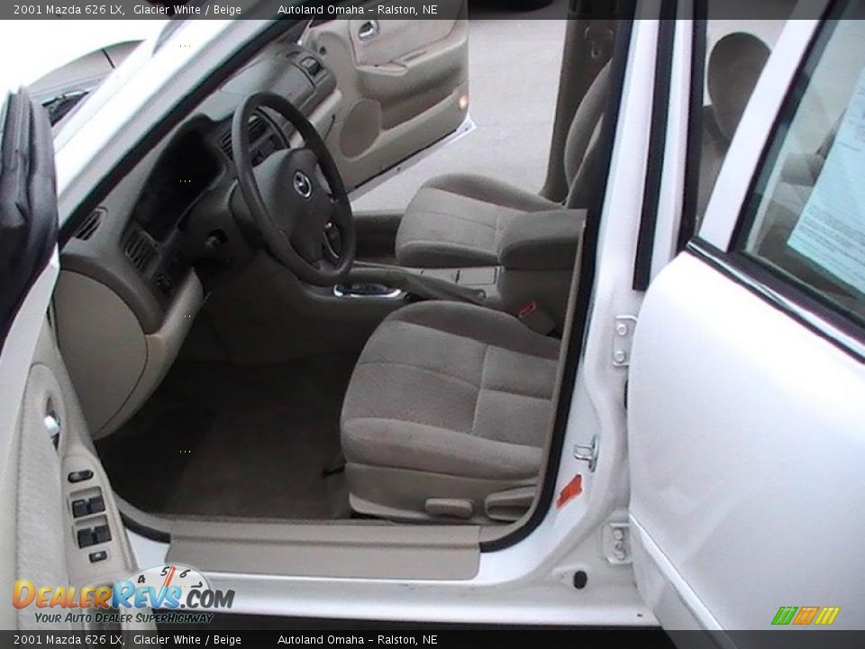 2001 Mazda 626 LX Glacier White / Beige Photo #2