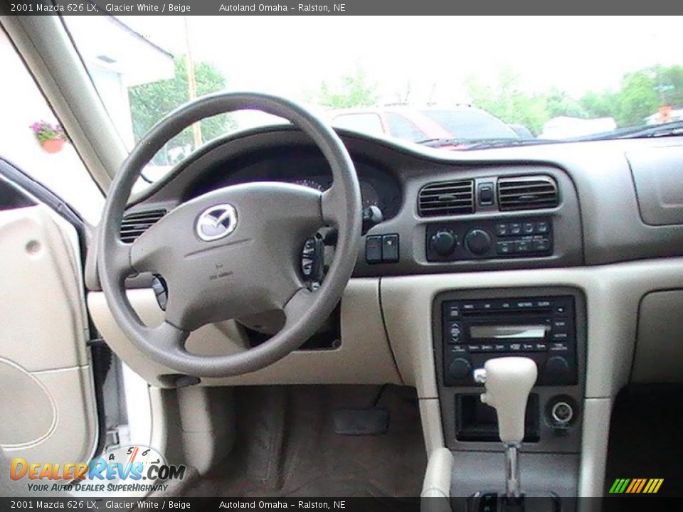 2001 Mazda 626 LX Glacier White / Beige Photo #8