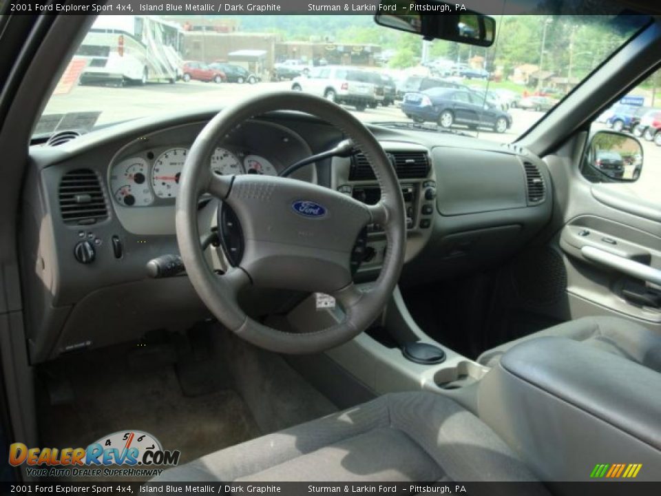 2001 Ford Explorer Sport 4x4 Island Blue Metallic / Dark Graphite Photo #13