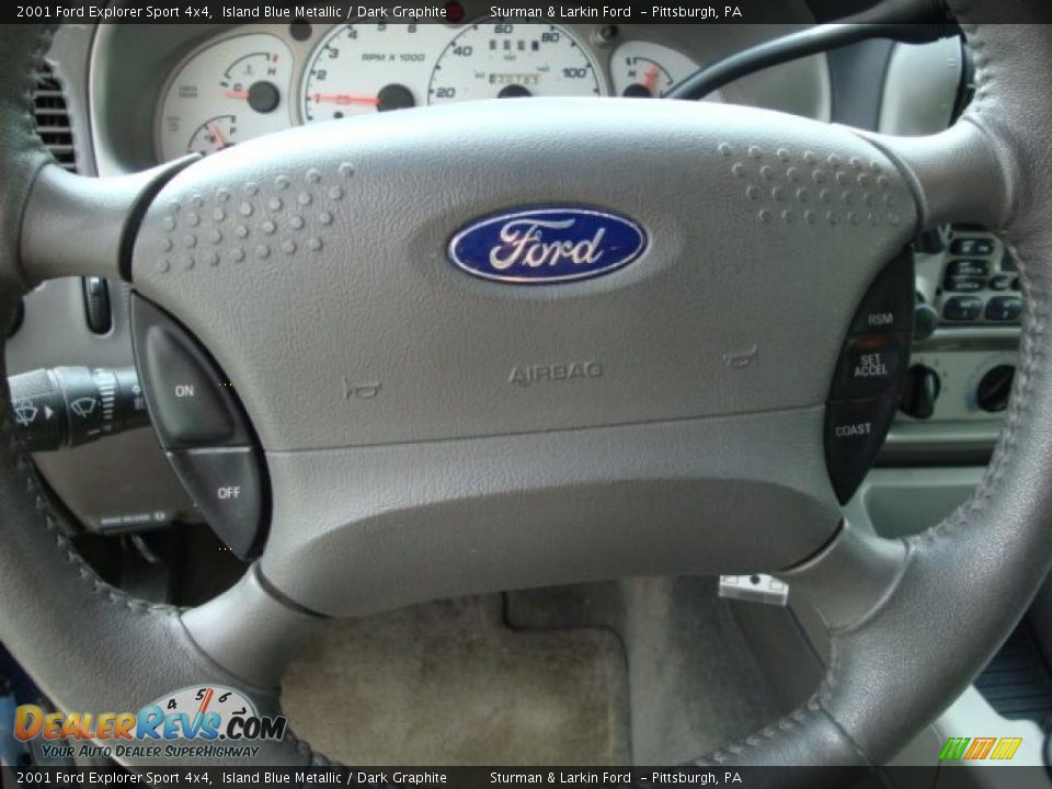 2001 Ford Explorer Sport 4x4 Island Blue Metallic / Dark Graphite Photo #16