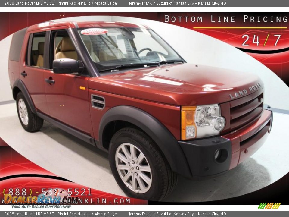 2008 Land Rover LR3 V8 SE Rimini Red Metallic / Alpaca Beige Photo #1