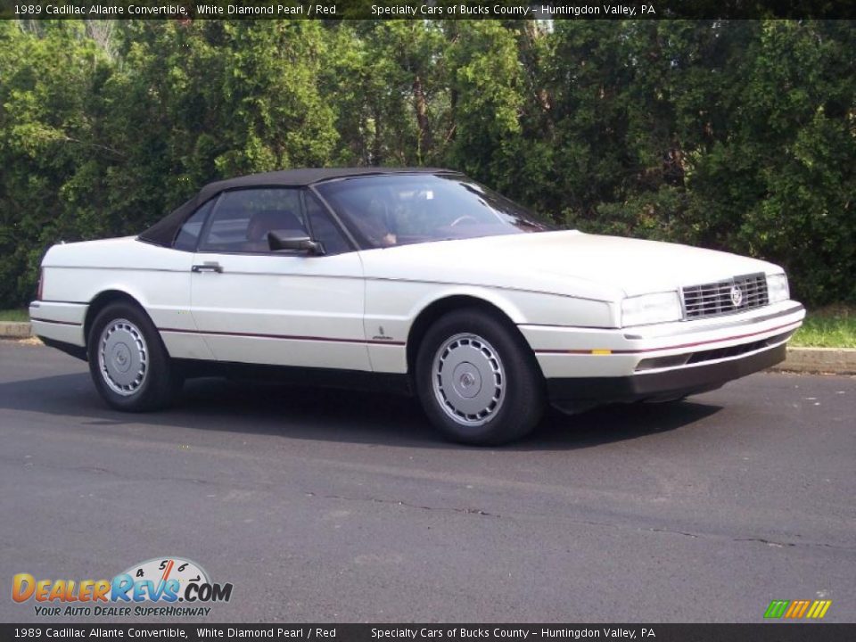 1989 Cadillac Allante Convertible White Diamond Pearl / Red Photo #1