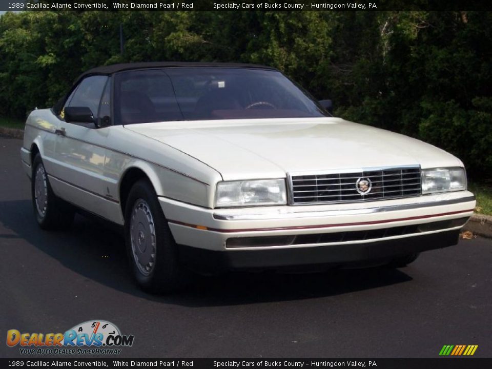 1989 Cadillac Allante Convertible White Diamond Pearl / Red Photo #3