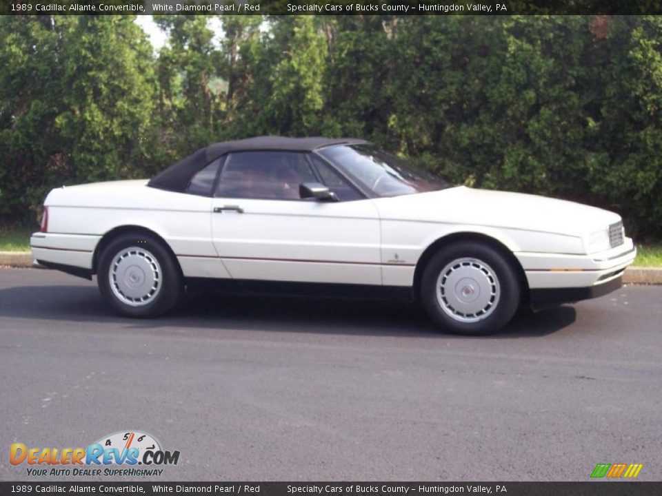 1989 Cadillac Allante Convertible White Diamond Pearl / Red Photo #4