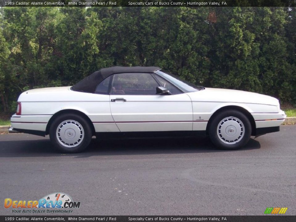 1989 Cadillac Allante Convertible White Diamond Pearl / Red Photo #5