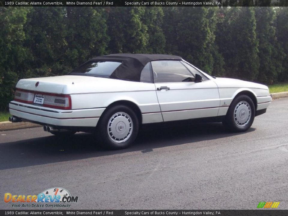 1989 Cadillac Allante Convertible White Diamond Pearl / Red Photo #6