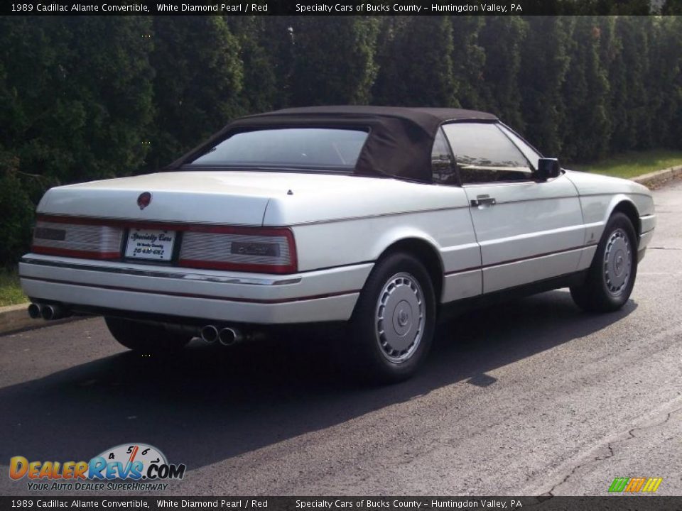 1989 Cadillac Allante Convertible White Diamond Pearl / Red Photo #7