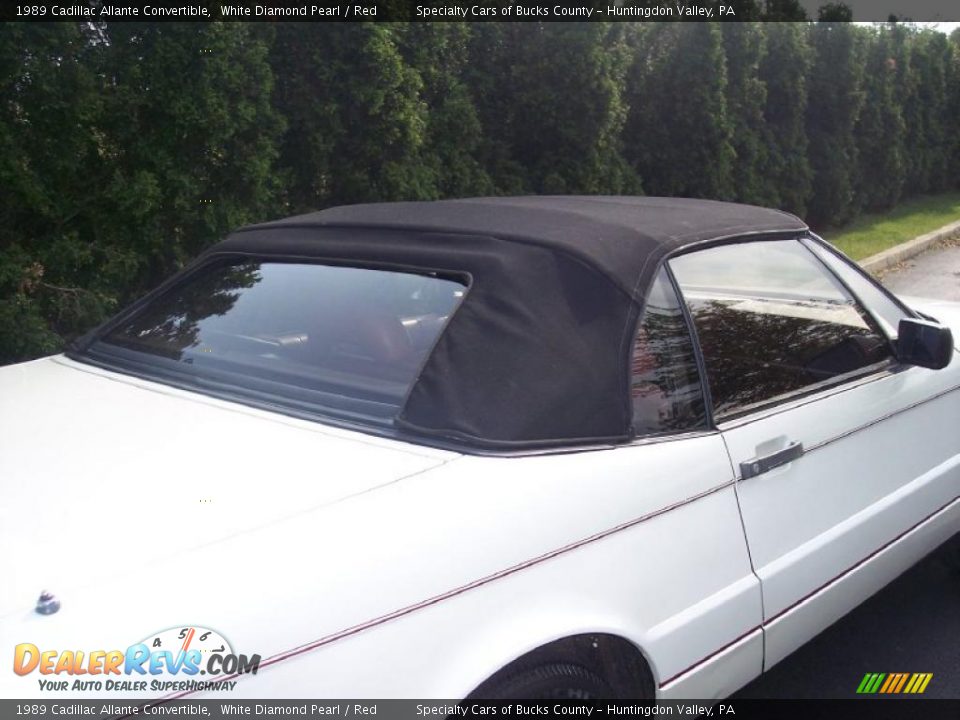 1989 Cadillac Allante Convertible White Diamond Pearl / Red Photo #8