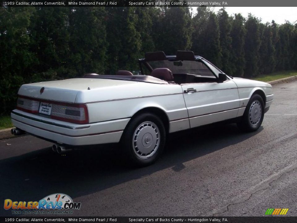 1989 Cadillac Allante Convertible White Diamond Pearl / Red Photo #12