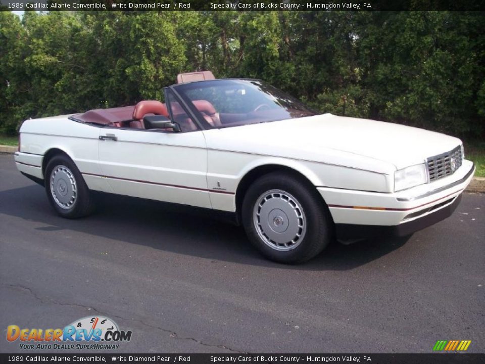 1989 Cadillac Allante Convertible White Diamond Pearl / Red Photo #14