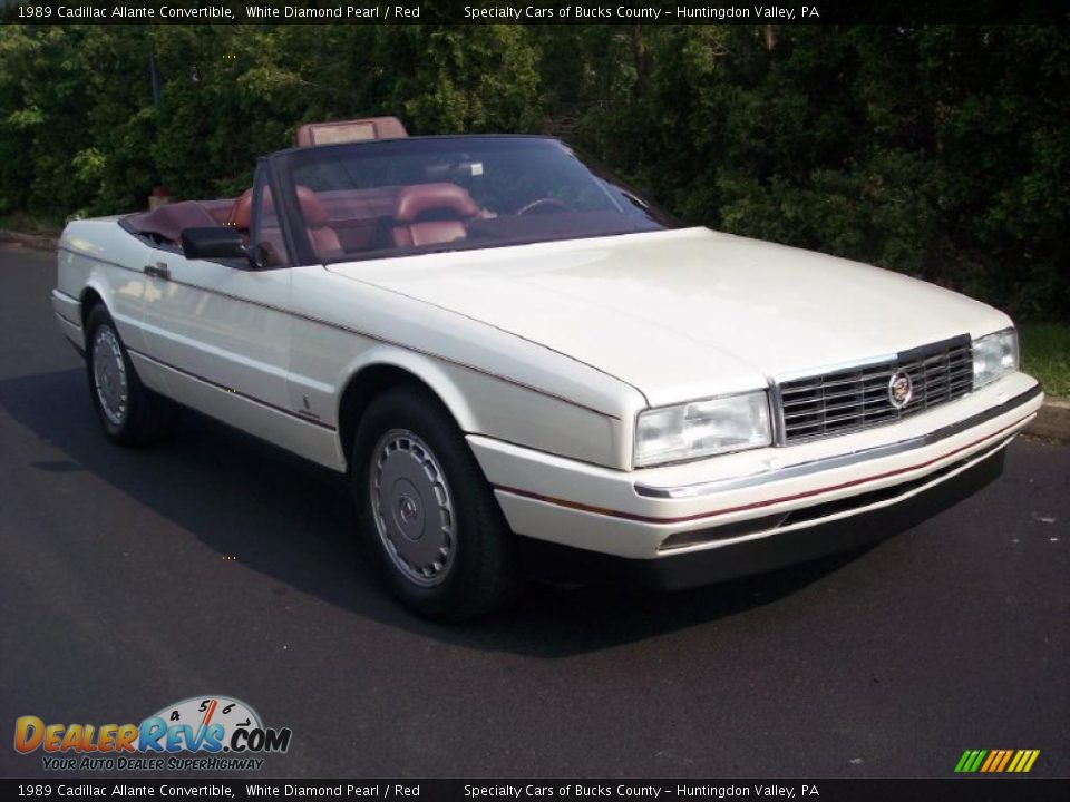 1989 Cadillac Allante Convertible White Diamond Pearl / Red Photo #15