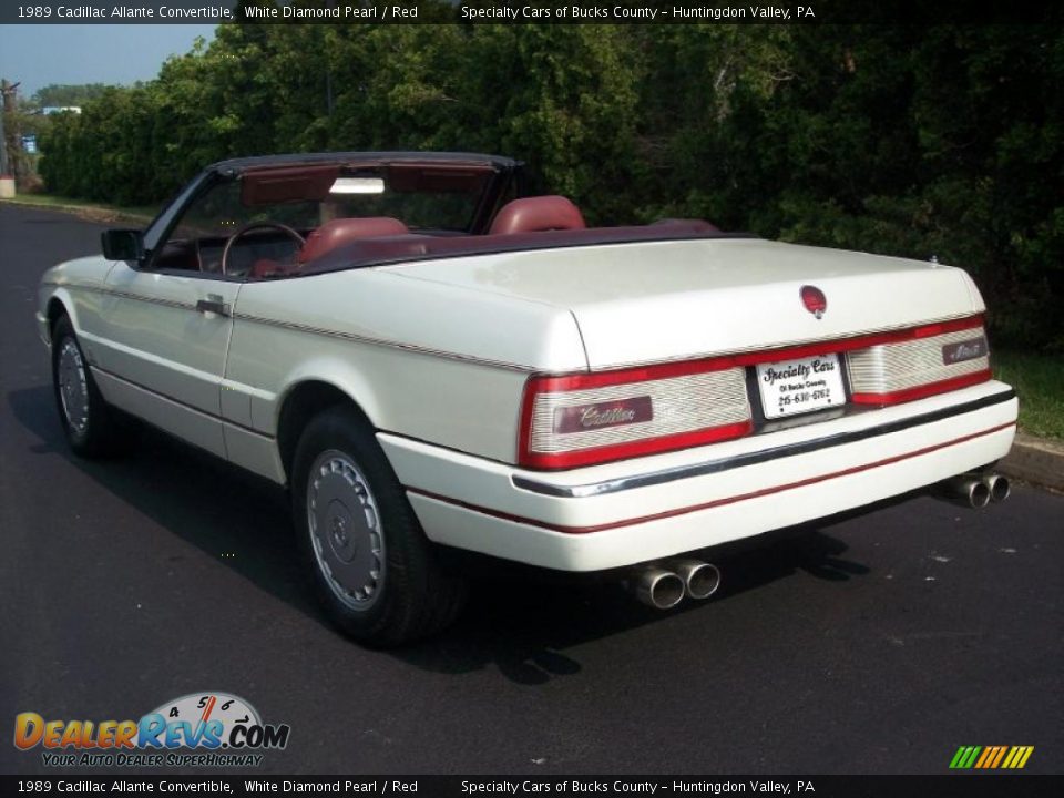 1989 Cadillac Allante Convertible White Diamond Pearl / Red Photo #17