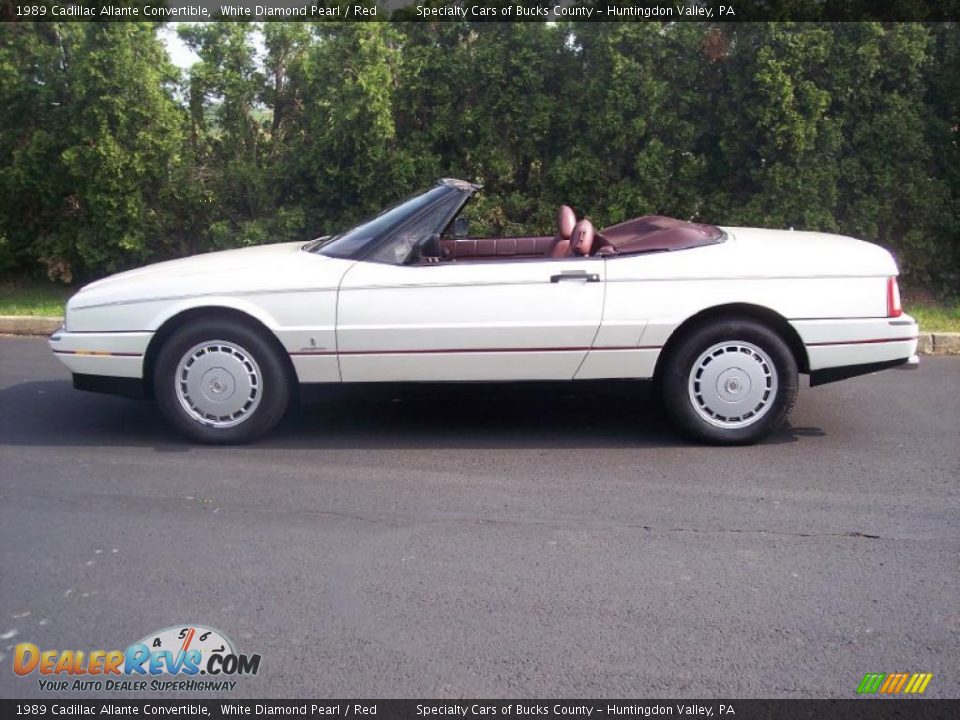1989 Cadillac Allante Convertible White Diamond Pearl / Red Photo #20