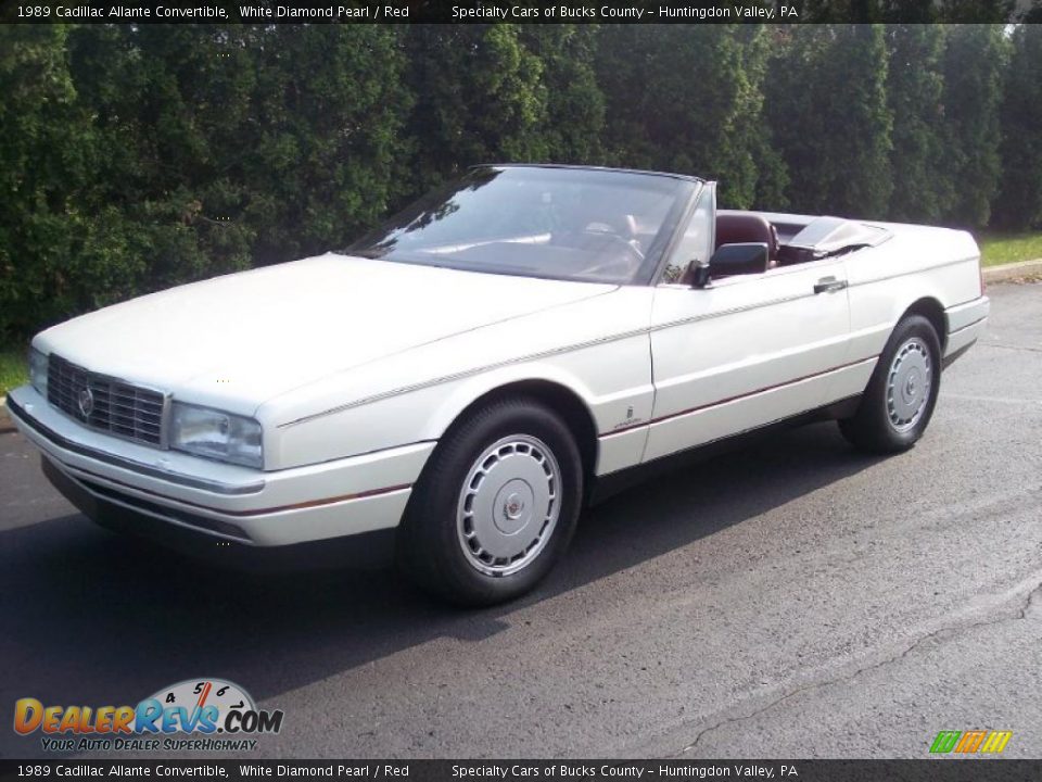 1989 Cadillac Allante Convertible White Diamond Pearl / Red Photo #21