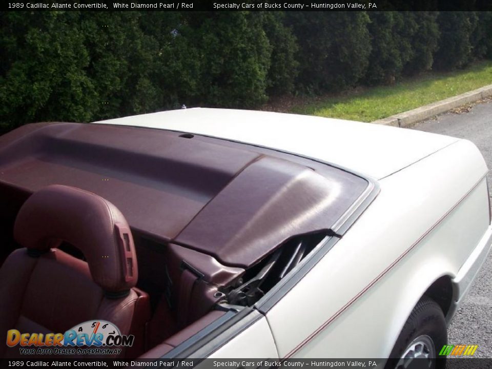 1989 Cadillac Allante Convertible White Diamond Pearl / Red Photo #24