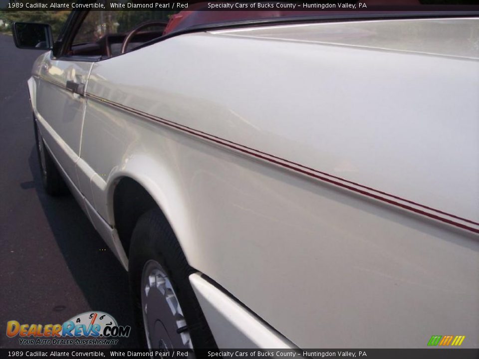1989 Cadillac Allante Convertible White Diamond Pearl / Red Photo #26