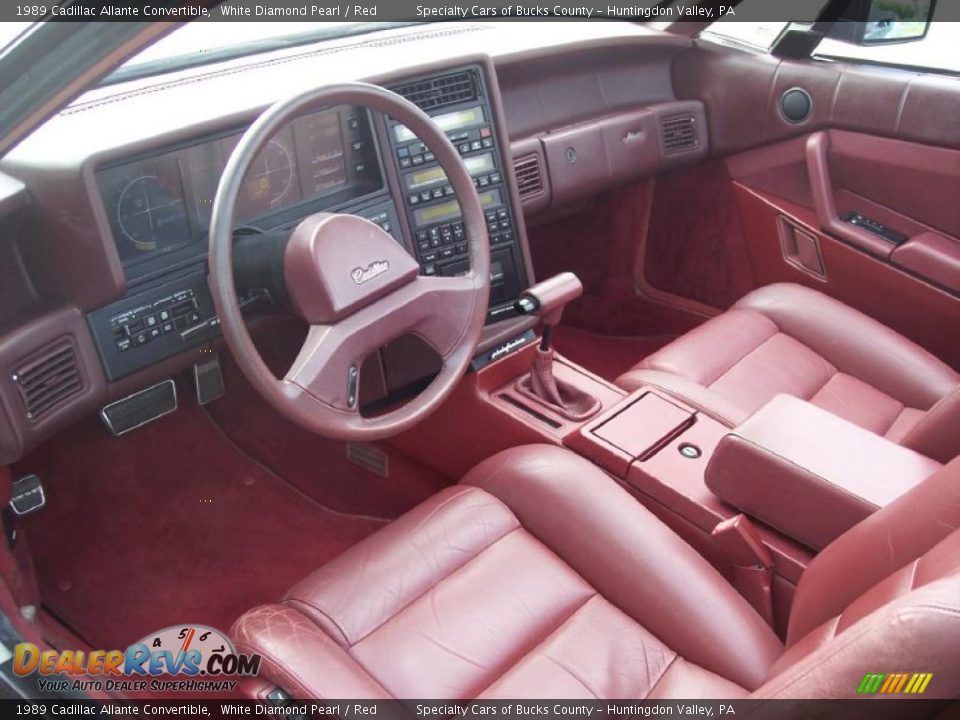 1989 Cadillac Allante Convertible White Diamond Pearl / Red Photo #33