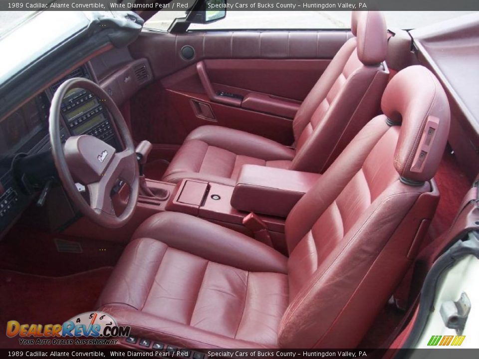 1989 Cadillac Allante Convertible White Diamond Pearl / Red Photo #34