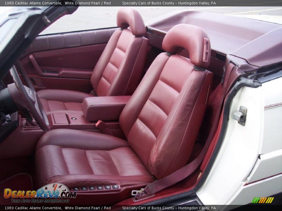 1989 Cadillac Allante Convertible White Diamond Pearl / Red Photo #35