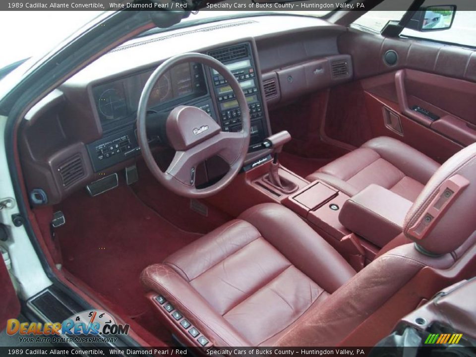 1989 Cadillac Allante Convertible White Diamond Pearl / Red Photo #36