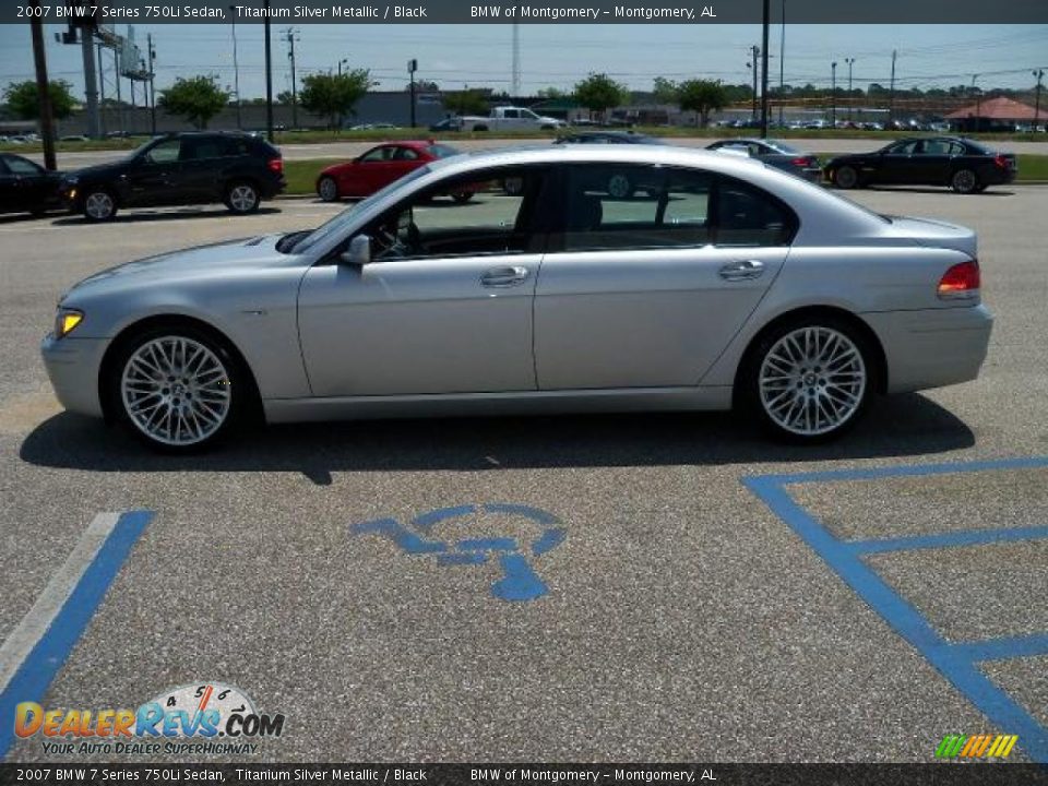 2007 BMW 7 Series 750Li Sedan Titanium Silver Metallic / Black Photo #7
