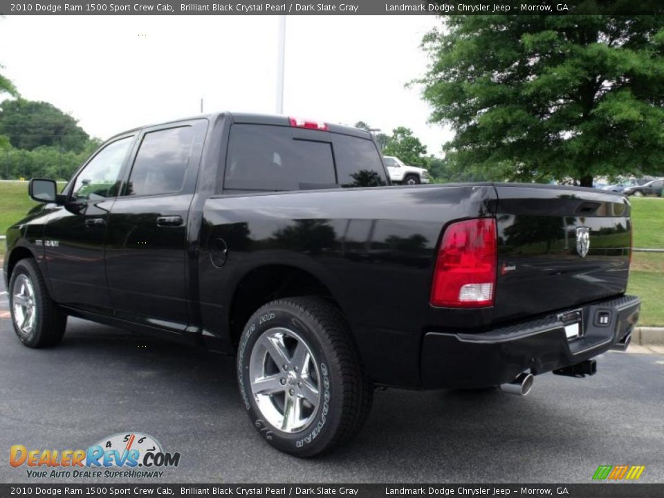 2010 Dodge Ram 1500 Sport Crew Cab Brilliant Black Crystal Pearl / Dark Slate Gray Photo #2