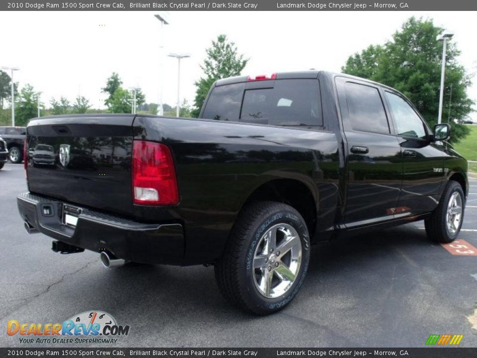 2010 Dodge Ram 1500 Sport Crew Cab Brilliant Black Crystal Pearl / Dark Slate Gray Photo #3