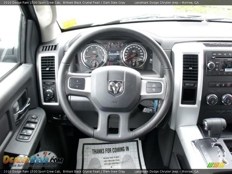 2010 Dodge Ram 1500 Sport Crew Cab Brilliant Black Crystal Pearl / Dark Slate Gray Photo #11