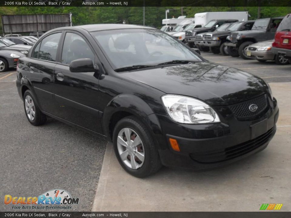 2006 Kia Rio LX Sedan Black / Gray Photo #3