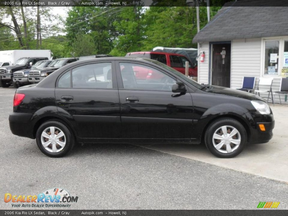 2006 Kia Rio LX Sedan Black / Gray Photo #4