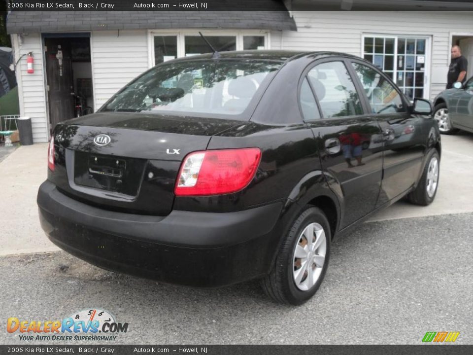 2006 Kia Rio LX Sedan Black / Gray Photo #5