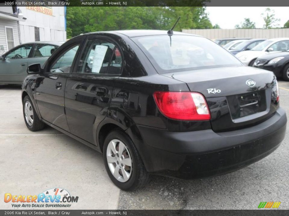 2006 Kia Rio LX Sedan Black / Gray Photo #7