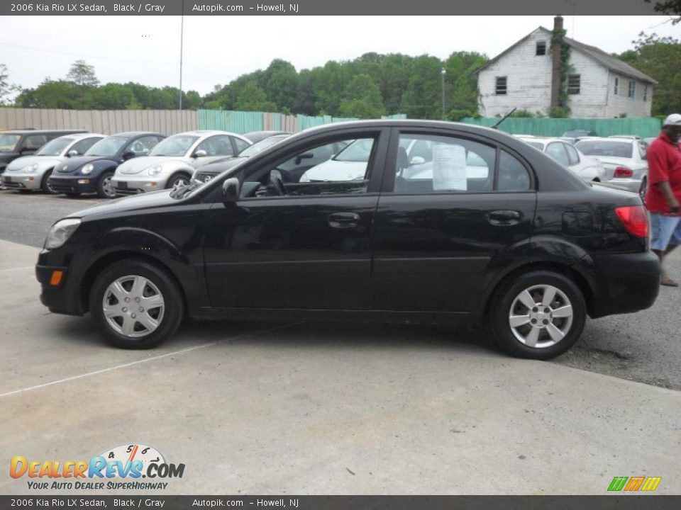 2006 Kia Rio LX Sedan Black / Gray Photo #8