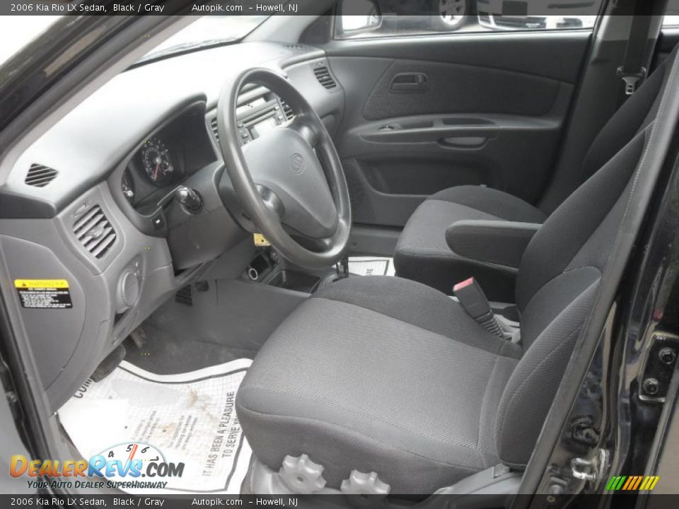 2006 Kia Rio LX Sedan Black / Gray Photo #9