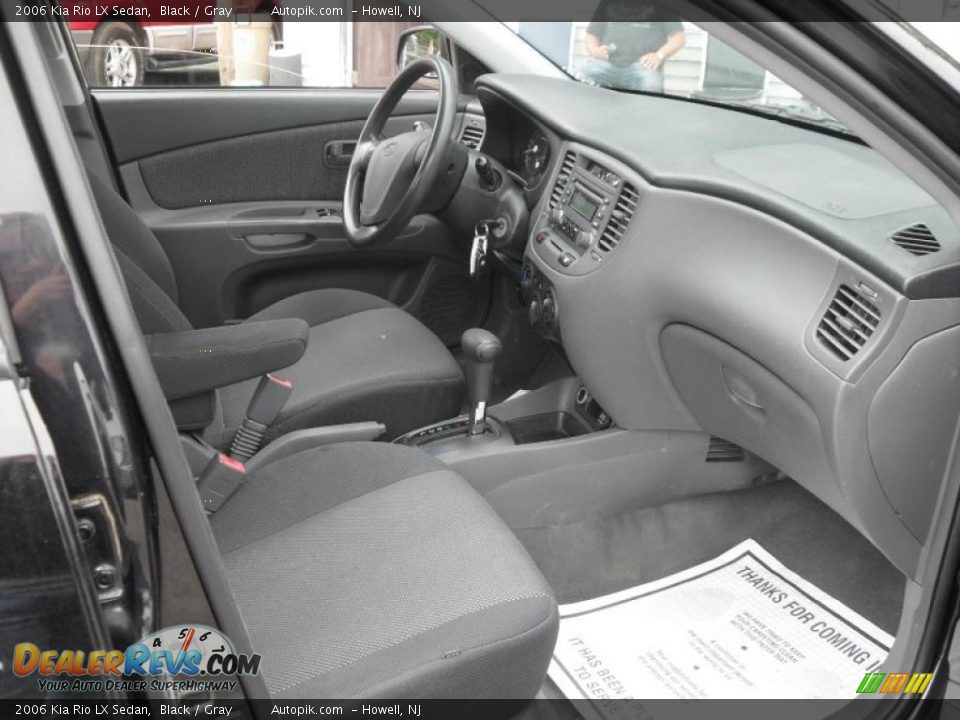2006 Kia Rio LX Sedan Black / Gray Photo #10